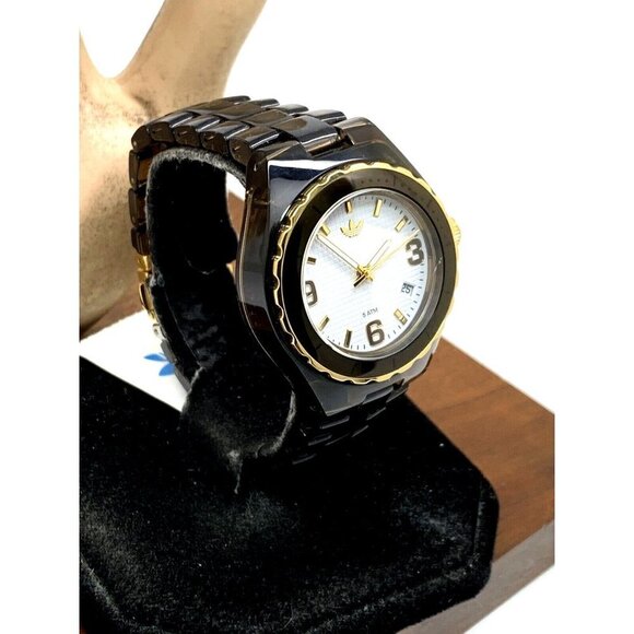 Adidas Women\'s Watch ADH2553 Quartz Analog White Dial Brown Clear Plasti…